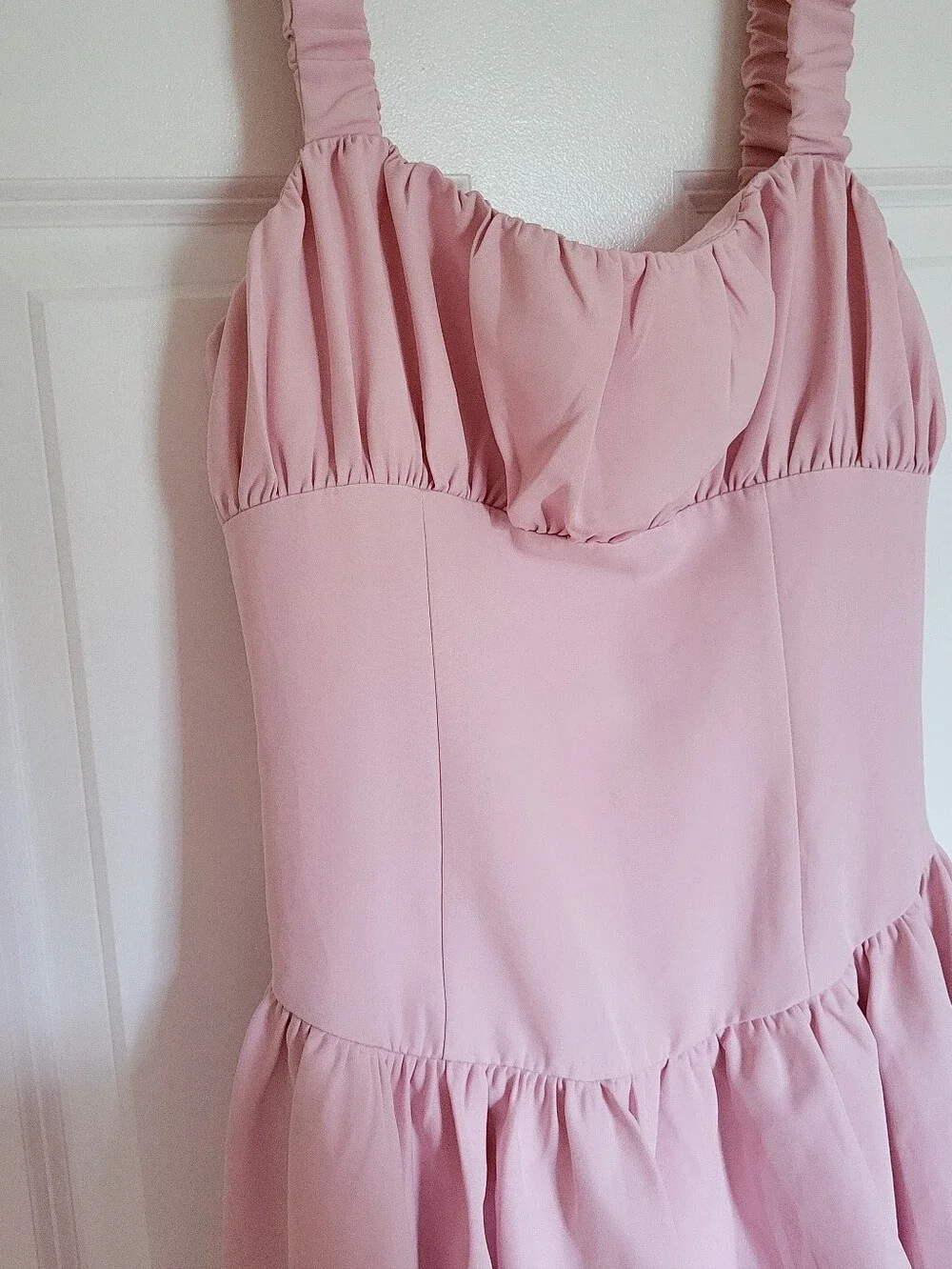MORE TO COME Blair Mini Dress in Baby Pink